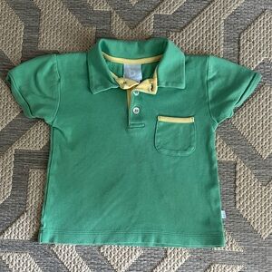 bella bliss Green Polo Shirt with Yellow Trim